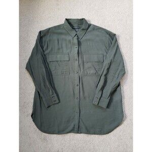 Banana Republic Women’s Casual Button Down Shirt Small Petite Dark Green